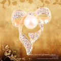 Fashion bow crystal and pearl brooches jewelry